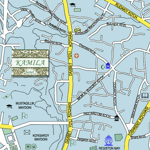 Samarkand Attractions Map